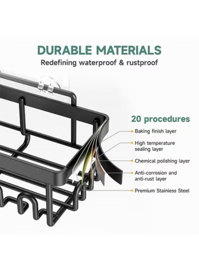 fantasize Stainless Steel Shower Caddy 6-Pack, Adhesive Rustproof Shelves Rack with Soap Holder, Large Capacity Bathroom Organizers and Storage, No Drilling Wall-Mounted Kitchen and Home Decor, Bath Decor - Image 4